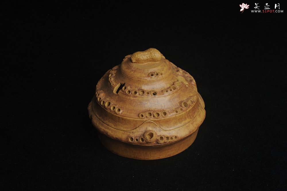 紫砂壶图片：特惠精致文气雅致竹节香炉 肌理逼真 - 宜兴紫砂壶网