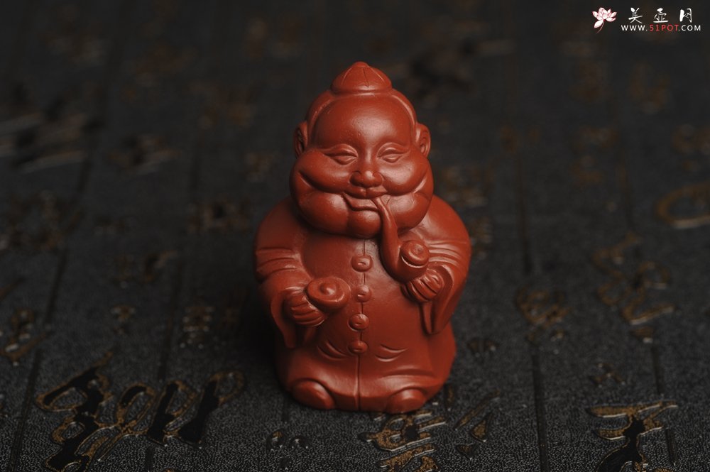 紫砂壶图片：美宠特惠 精致大红袍朱泥大财主紫砂茶宠 发发发 高6.8cm - 宜兴紫砂壶网