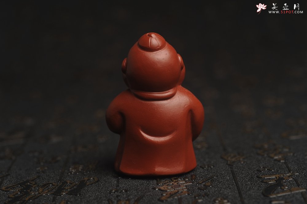紫砂壶图片：美宠特惠 精致大红袍朱泥大财主紫砂茶宠 发发发 高6.8cm - 宜兴紫砂壶网