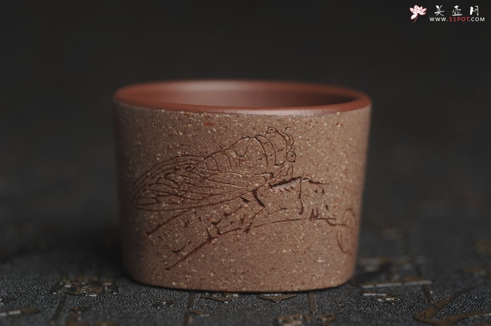 紫砂壶图片：美杯国庆特惠 精品好泥好工好刻雅致特厚实禅心主人杯 茶人醉爱 - 宜兴紫砂壶网