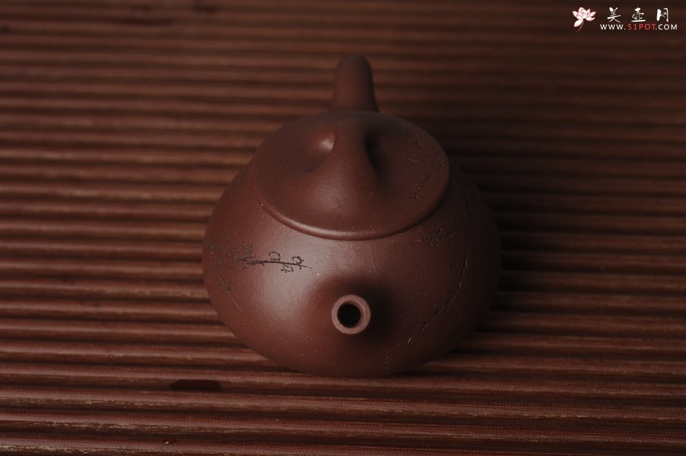 紫砂壶图片：美壶国庆特惠 工料俱佳满瓢（霸王石瓢）装饰通转梅花 特文气 - 宜兴紫砂壶网