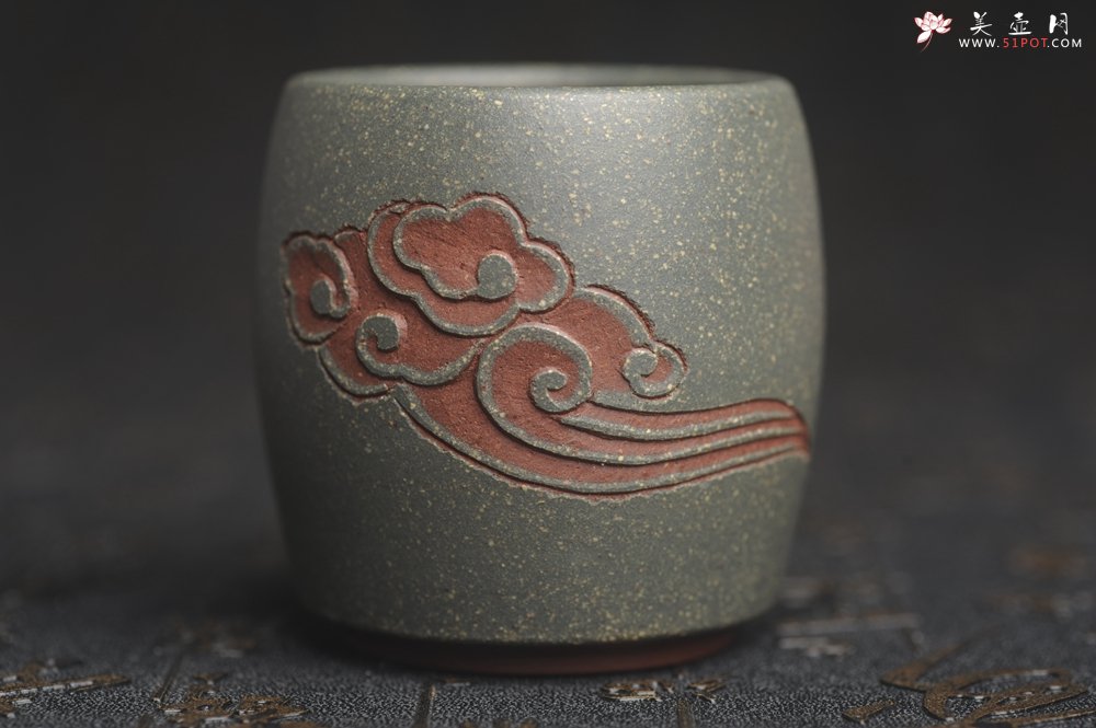 紫砂壶图片：美杯国庆特惠 精品好泥好工雅致厚实祥云主人杯 - 宜兴紫砂壶网