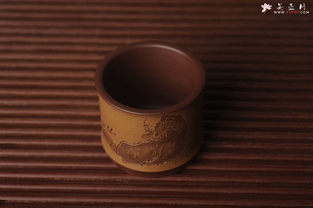 紫砂壶图片：美杯国庆特惠 精品好泥好工好刻雅致特厚实达摩主人杯 茶人醉爱 - 宜兴紫砂壶网