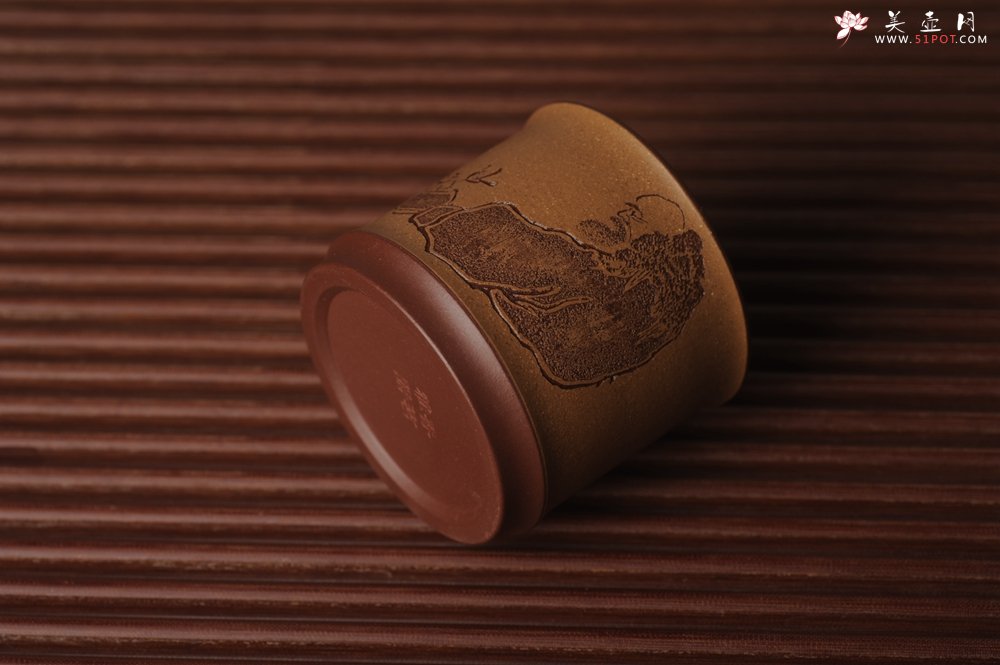 紫砂壶图片：美杯国庆特惠 精品好泥好工好刻雅致特厚实达摩主人杯 茶人醉爱 - 宜兴紫砂壶网