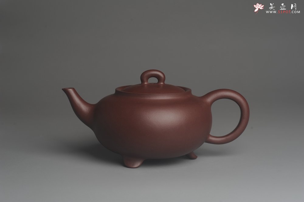 紫砂壶图片：油润底曹青 全手工三足致远 饱满厚重大气 - 宜兴紫砂壶网