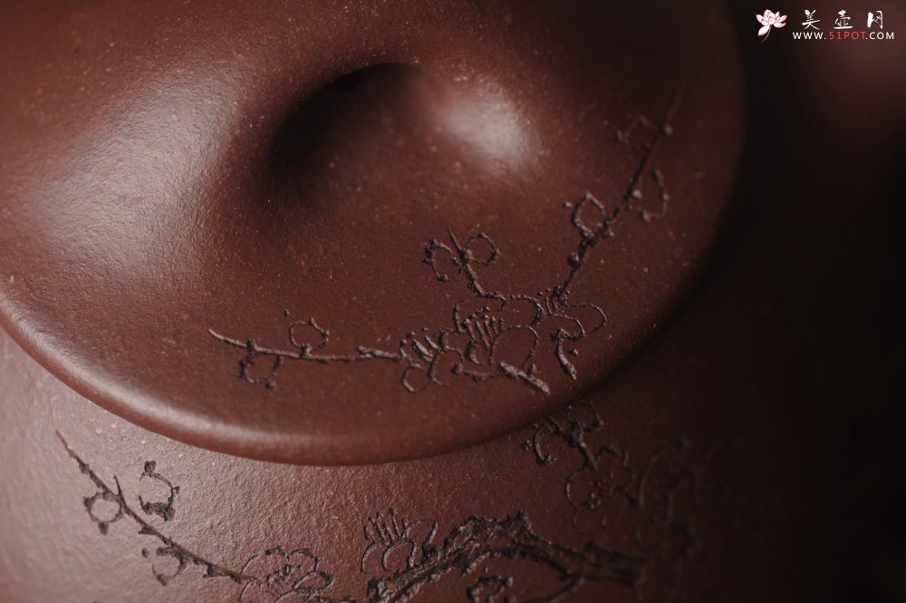 紫砂壶图片：美壶国庆特惠 工料俱佳满瓢（霸王石瓢）装饰通转梅花 特文气 - 宜兴紫砂壶网