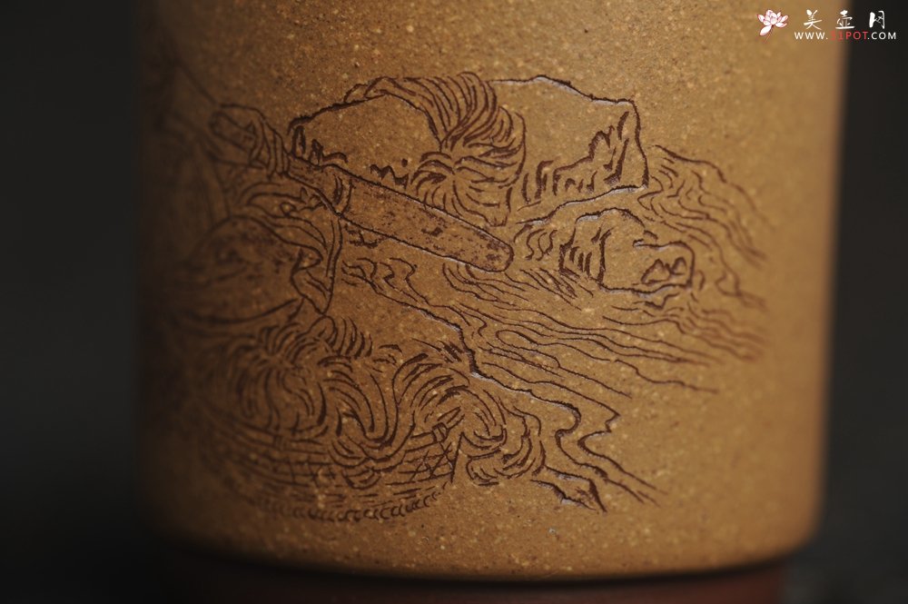 紫砂壶图片：美杯国庆特惠 精品好泥好工好刻雅致西施浣纱主人杯 茶人醉爱 - 宜兴紫砂壶网