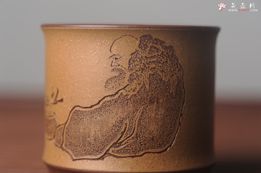 紫砂壶图片：美杯国庆特惠 精品好泥好工好刻雅致特厚实达摩主人杯 茶人醉爱 - 宜兴紫砂壶网