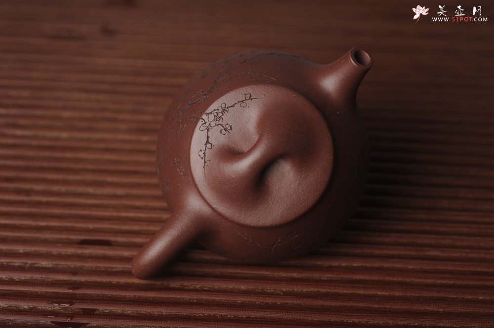 紫砂壶图片：美壶国庆特惠 工料俱佳满瓢（霸王石瓢）装饰通转梅花 特文气 - 宜兴紫砂壶网