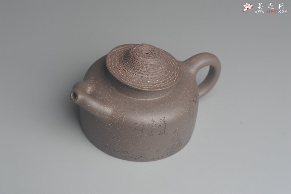 紫砂壶图片：美壶特惠 优质青灰段泥精致牧牛壶 茶人醉爱 - 宜兴紫砂壶网