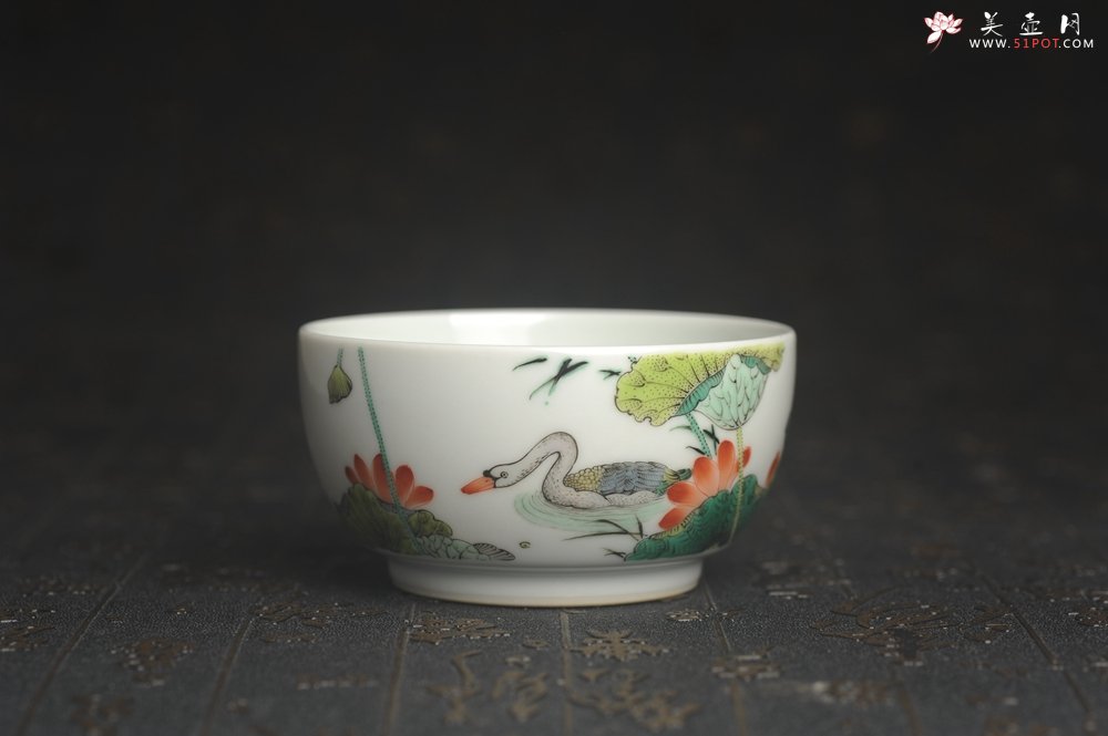 紫砂壶图片：玄辰器 精品古彩 春江水暖鸭先知 主人杯压手杯 景德镇茶杯 茶人醉爱 - 宜兴紫砂壶网