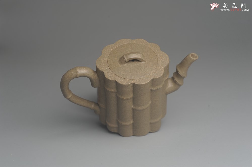 紫砂壶图片：美壶特惠 精致青段十三竹壶 茶人醉爱 - 宜兴紫砂壶网