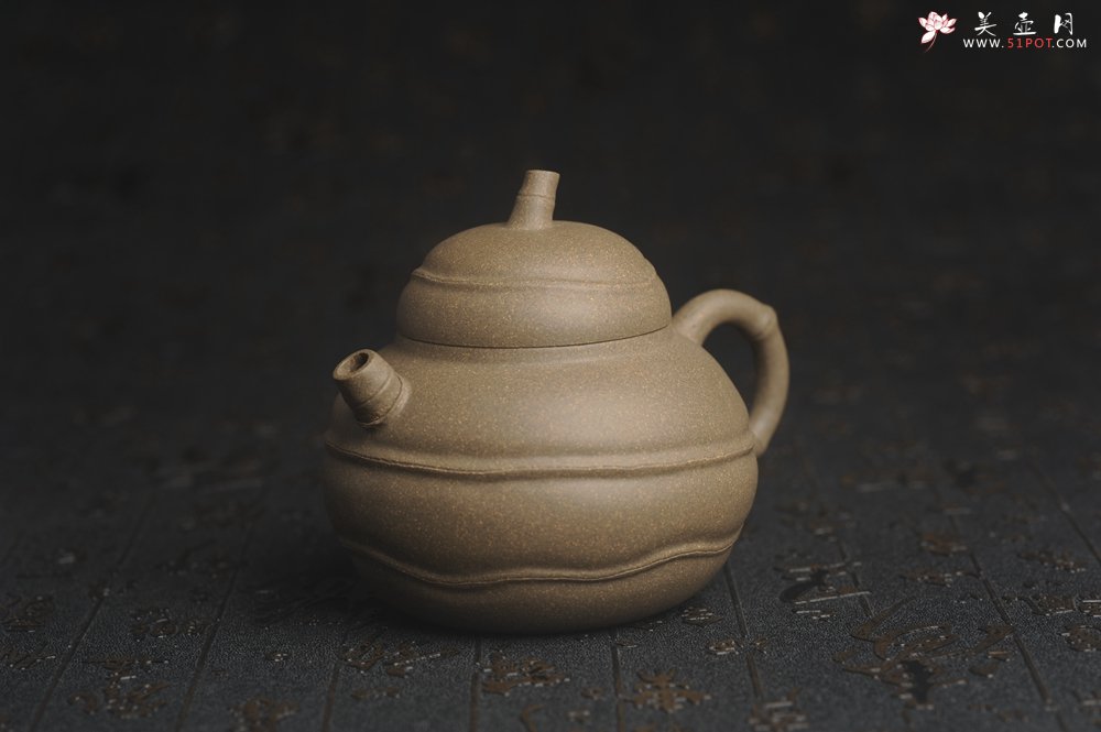 紫砂壶图片：美壶特惠 精致青段薄胎 质量仅101g 大肚竹壶 - 宜兴紫砂壶网