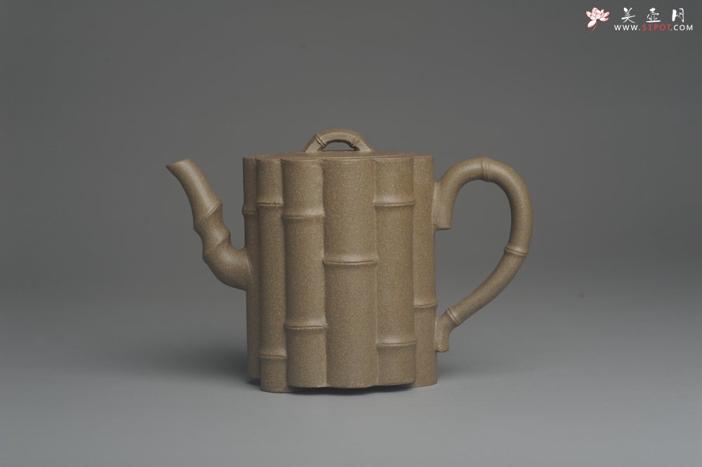 紫砂壶图片：美壶特惠 精致青段十三竹壶 茶人醉爱 - 宜兴紫砂壶网