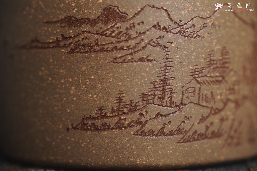 紫砂壶图片：美杯特惠 精品好泥好工雅致山居图主人杯 - 宜兴紫砂壶网