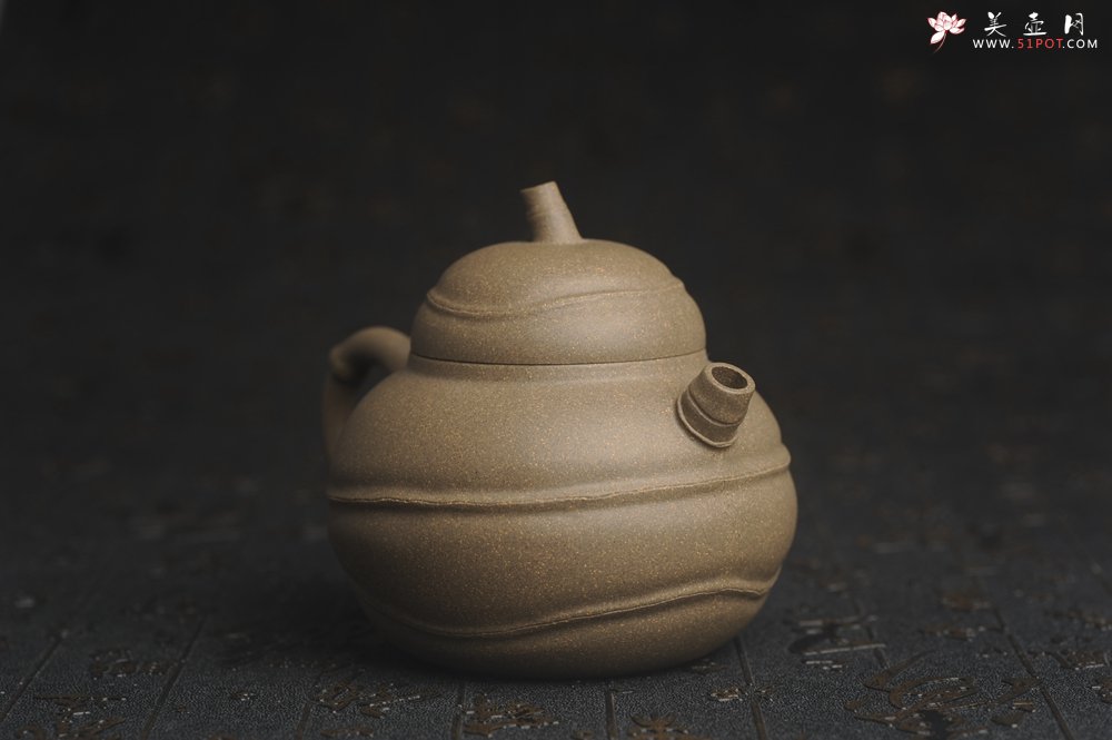 紫砂壶图片：美壶特惠 精致青段薄胎 质量仅101g 大肚竹壶 - 宜兴紫砂壶网