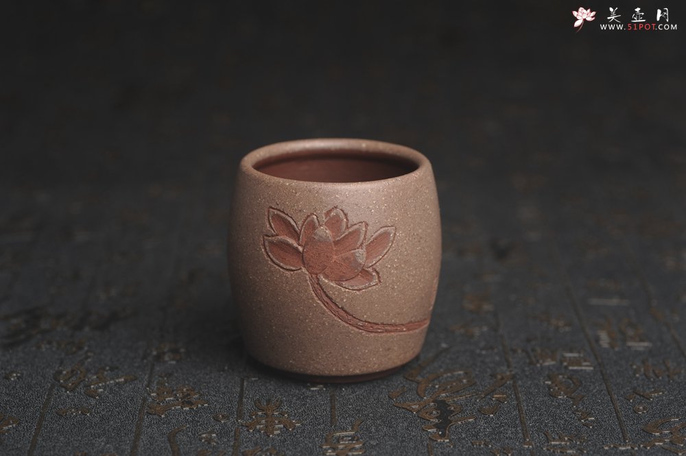 紫砂壶图片：美杯国庆特惠 精品好泥好工雅致厚实清莲主人杯 - 宜兴紫砂壶网