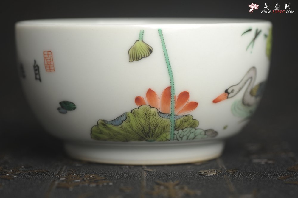 紫砂壶图片：玄辰器 精品古彩 春江水暖鸭先知 主人杯压手杯 景德镇茶杯 茶人醉爱 - 宜兴紫砂壶网