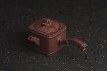 紫砂壶图片：美壶特惠 精致蜗牛四方竹唐羽壶 茶人醉爱 - 宜兴紫砂壶网