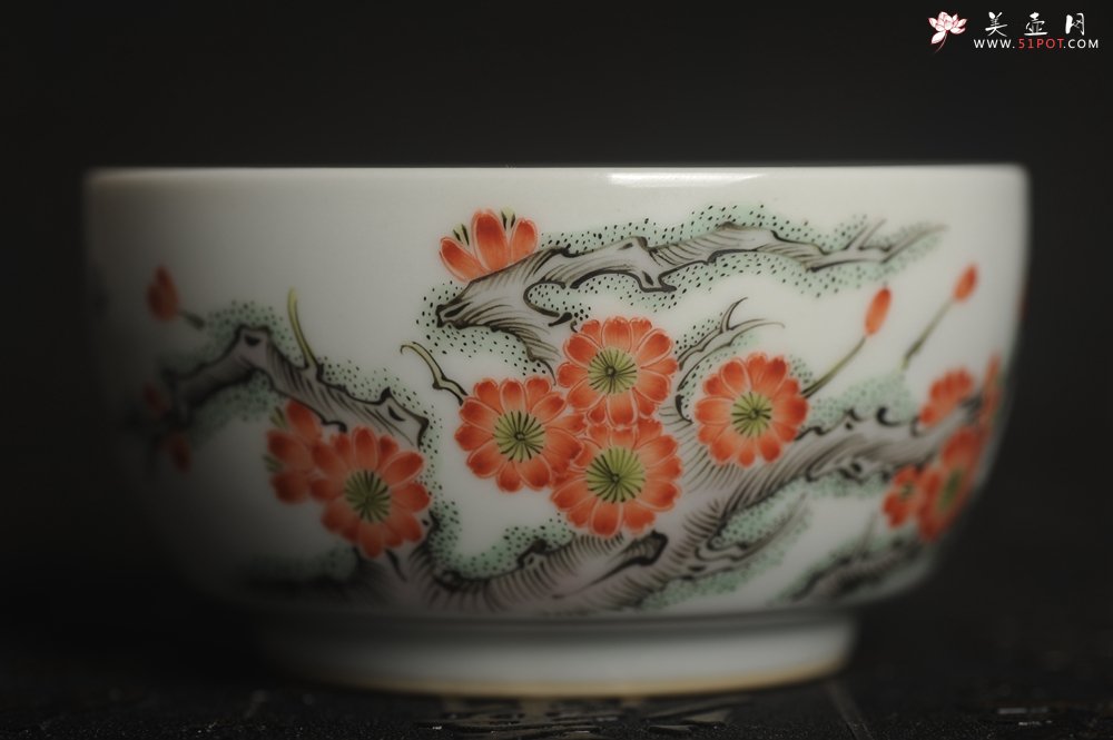 紫砂壶图片：玄辰器 精品古彩 清风自远 主人杯压手杯 景德镇茶杯 茶人醉爱 - 宜兴紫砂壶网