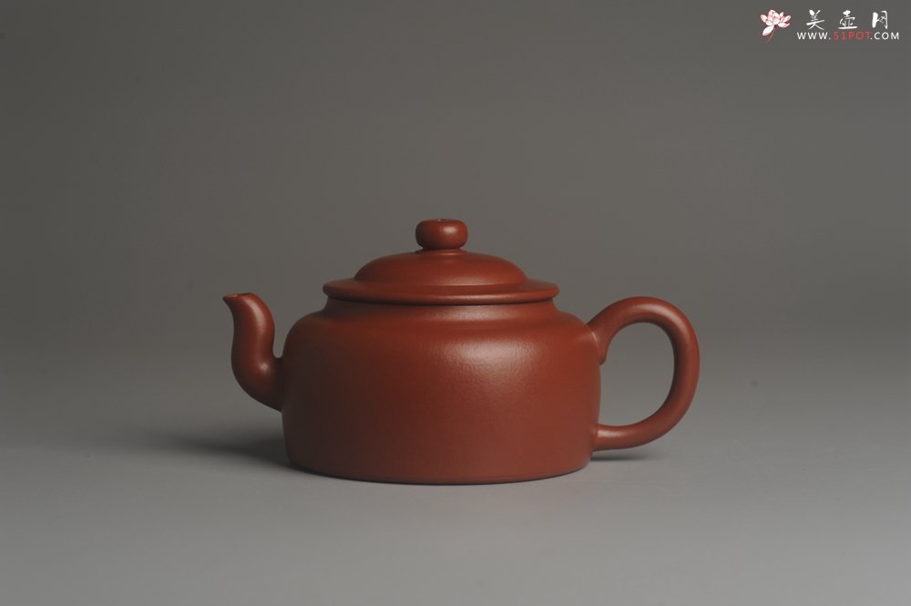 紫砂壶图片：小煤窑朱泥精工全手小旭帽壶 茶人醉爱 - 宜兴紫砂壶网