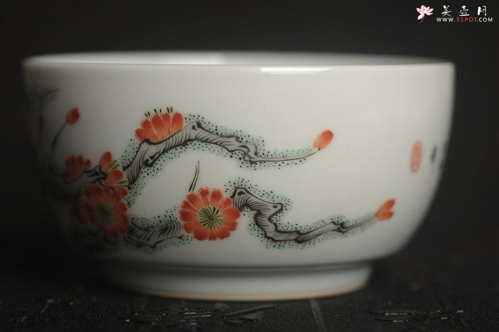 紫砂壶图片：玄辰器 精品古彩 清风自远 主人杯压手杯 景德镇茶杯 茶人醉爱 - 宜兴紫砂壶网