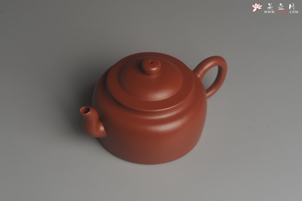 紫砂壶图片：小煤窑朱泥精工全手小旭帽壶 茶人醉爱 - 宜兴紫砂壶网