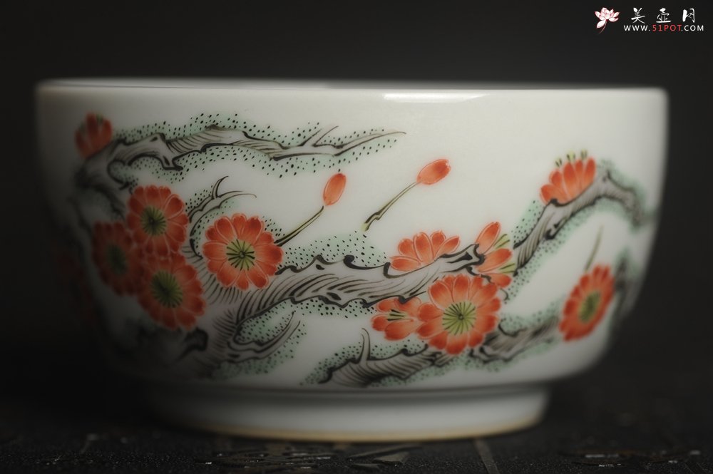 紫砂壶图片：玄辰器 精品古彩 清风自远 主人杯压手杯 景德镇茶杯 茶人醉爱 - 宜兴紫砂壶网