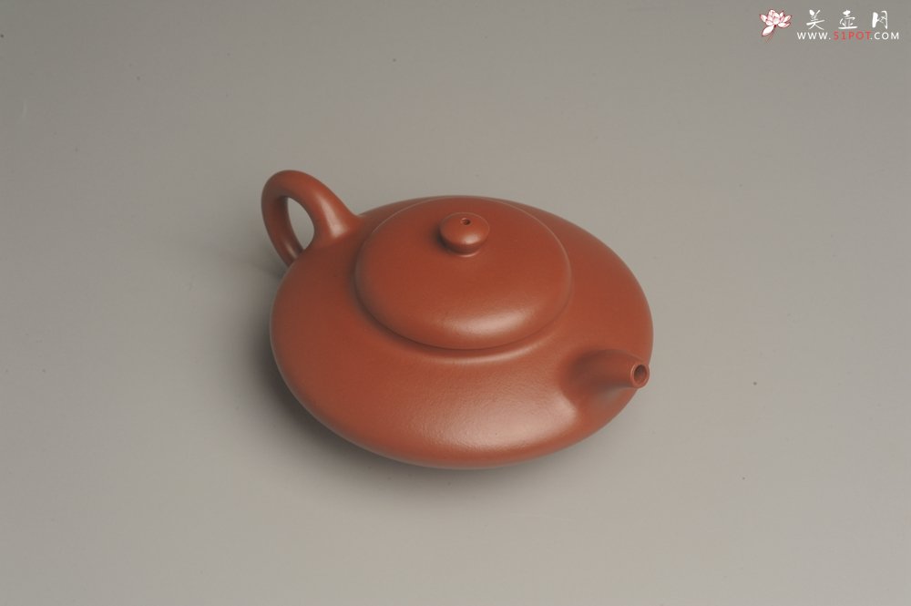 紫砂壶图片：小煤窑朱泥精致全手工小合欢壶 茶人醉爱 - 宜兴紫砂壶网