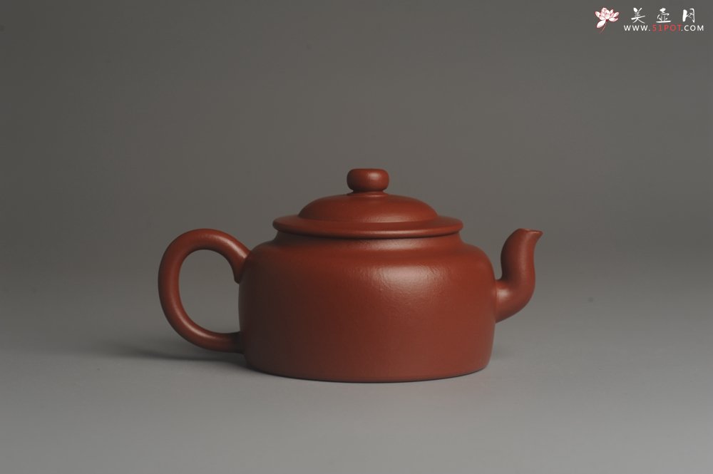 紫砂壶图片：小煤窑朱泥精工全手小旭帽壶 茶人醉爱 - 宜兴紫砂壶网