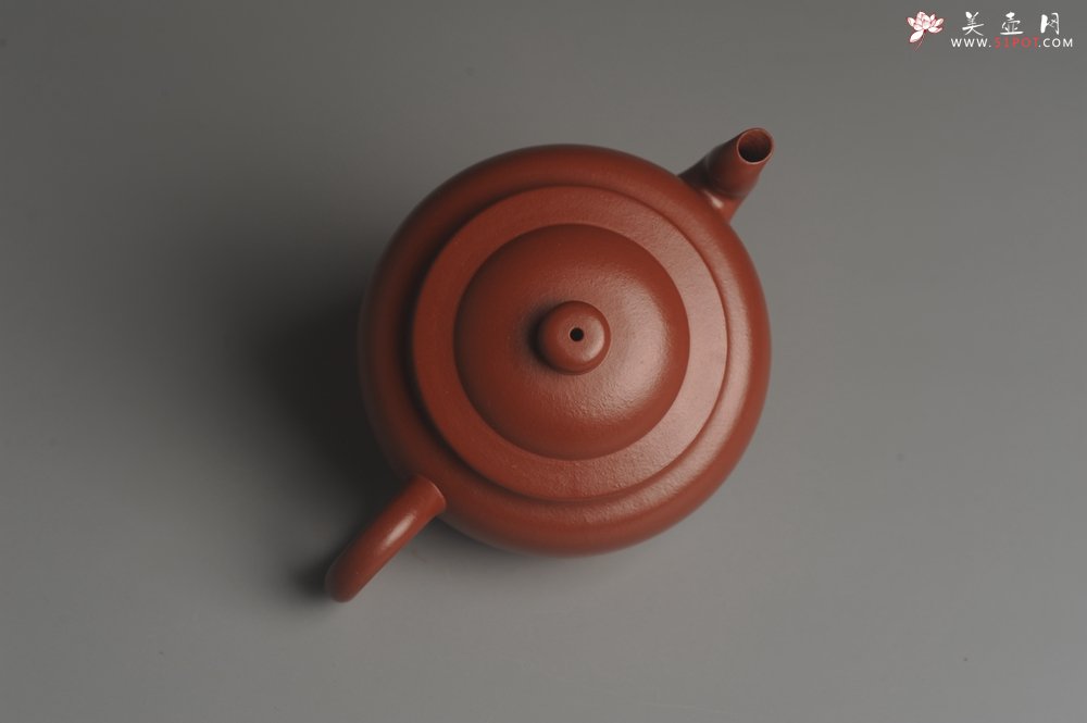 紫砂壶图片：小煤窑朱泥精工全手小旭帽壶 茶人醉爱 - 宜兴紫砂壶网