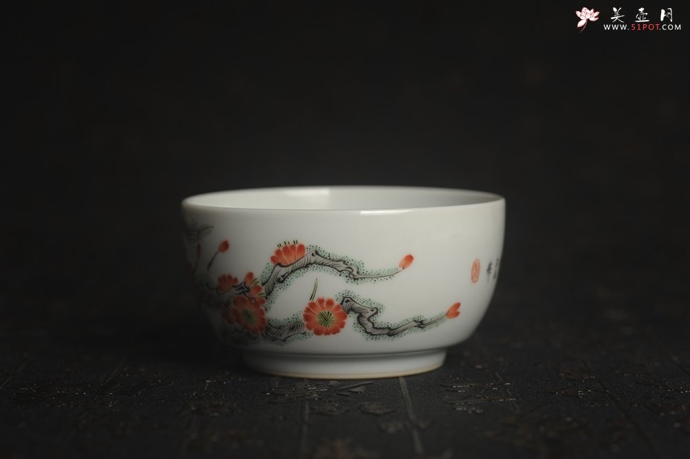 紫砂壶图片：玄辰器 精品古彩 清风自远 主人杯压手杯 景德镇茶杯 茶人醉爱 - 宜兴紫砂壶网