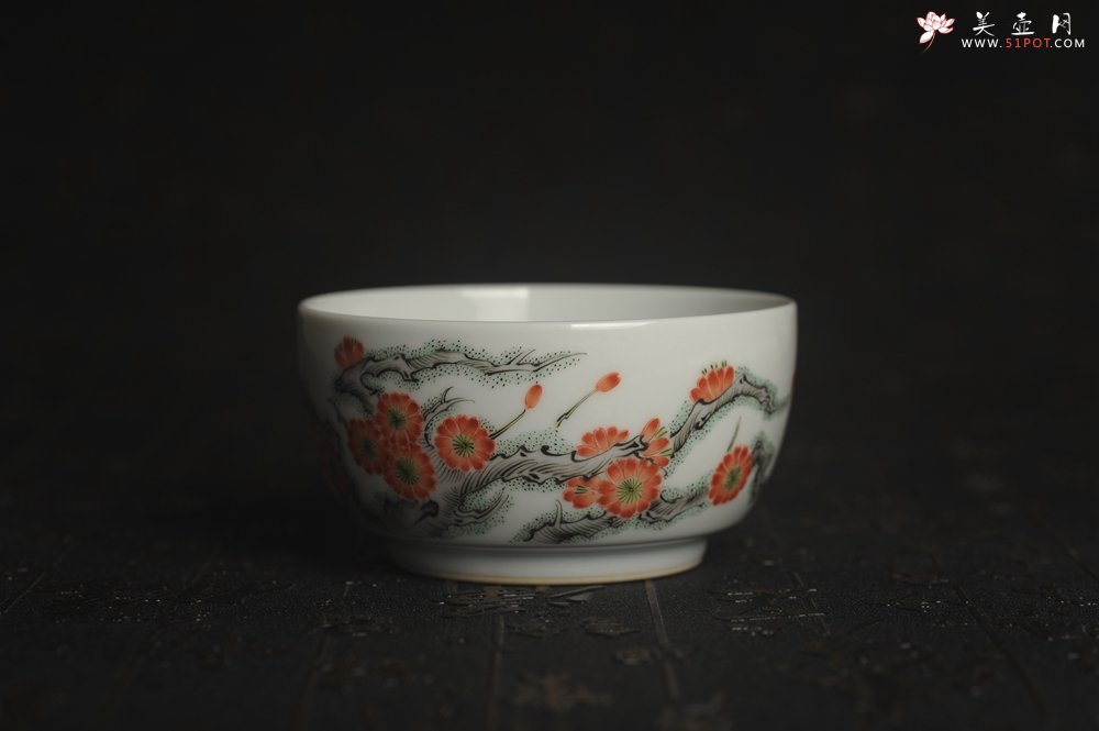 紫砂壶图片：玄辰器 精品古彩 清风自远 主人杯压手杯 景德镇茶杯 茶人醉爱 - 宜兴紫砂壶网