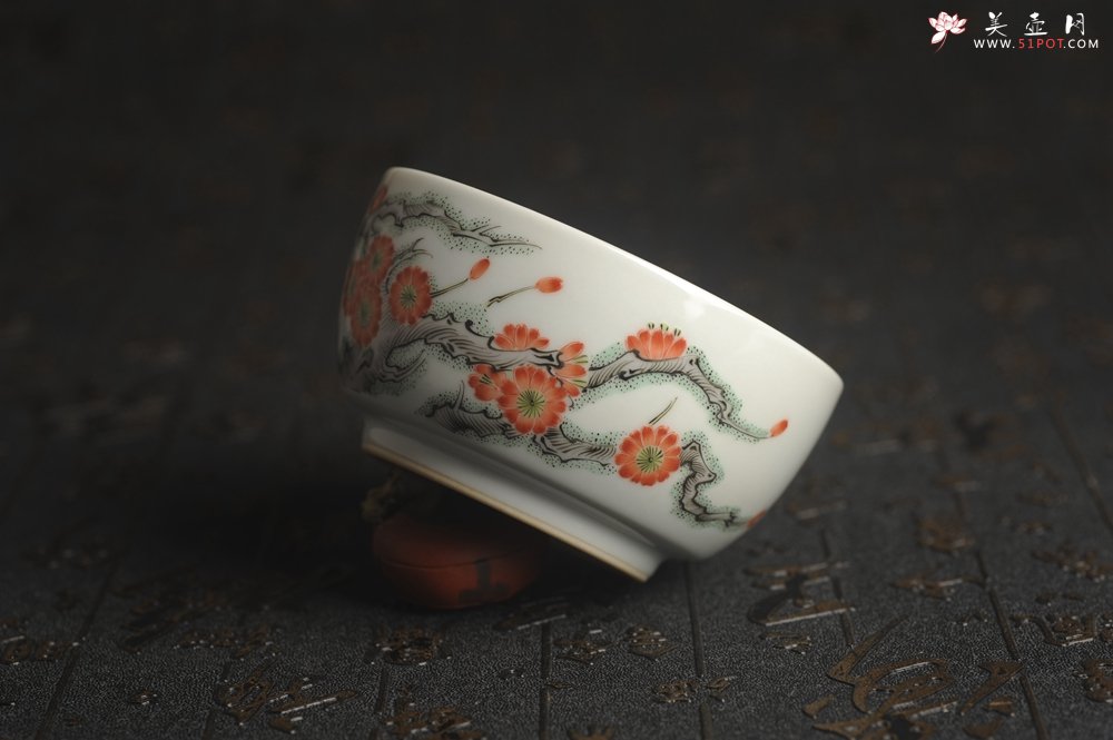 紫砂壶图片：玄辰器 精品古彩 清风自远 主人杯压手杯 景德镇茶杯 茶人醉爱 - 宜兴紫砂壶网