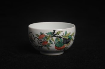 紫砂壶图片：玄辰器 精品古彩 石榴多子多福 笑口常开 主人杯压手杯 景德镇茶杯 茶人醉爱 - 宜兴紫砂壶网