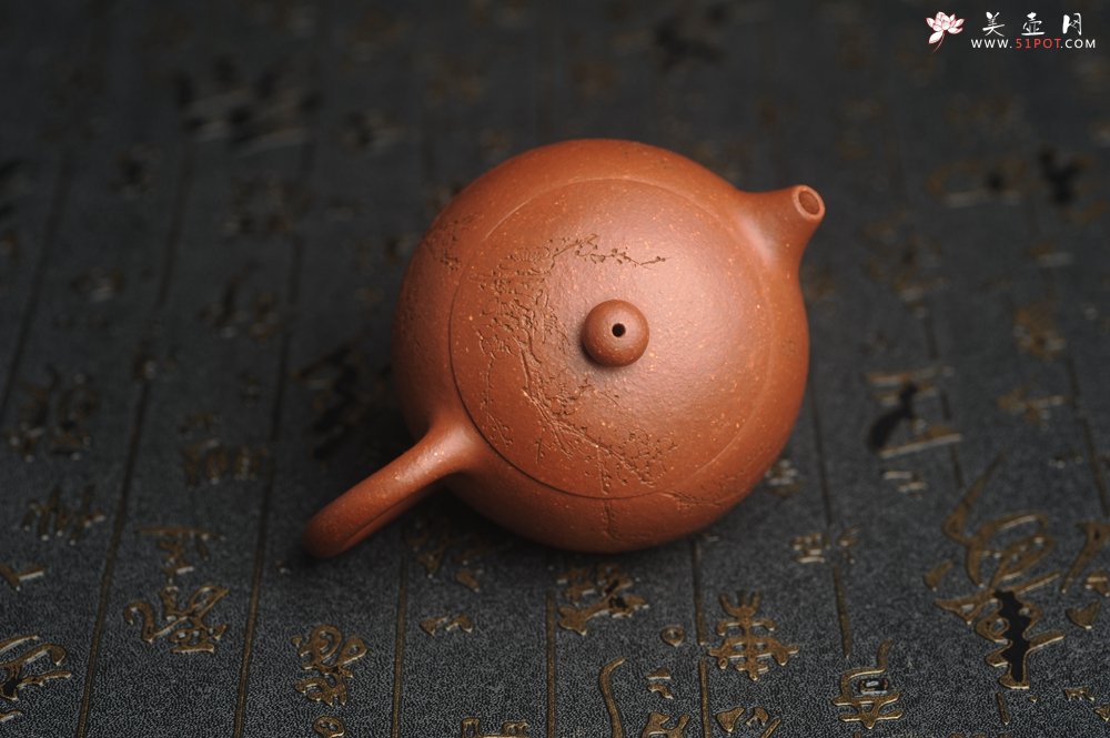 紫砂壶图片：油润降坡泥全手工小品西施壶 装饰喜上眉梢 特文气 - 宜兴紫砂壶网