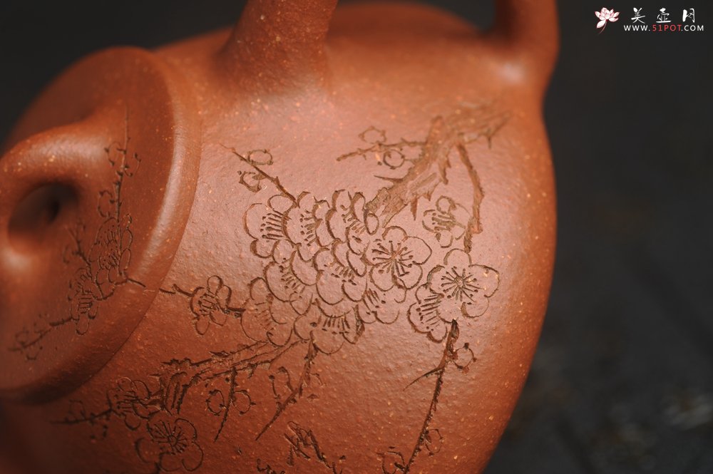 紫砂壶图片：美壶特惠 超精致特好降坡泥小品子冶石瓢 通转梅花 特文气 - 宜兴紫砂壶网