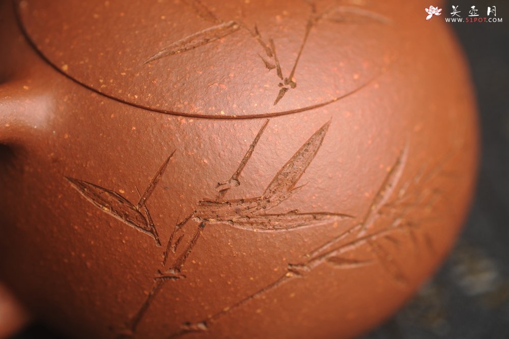 紫砂壶图片：油润降坡泥全手工小品西施壶 竹留清风 装饰居不可无竹 特文气 - 宜兴紫砂壶网