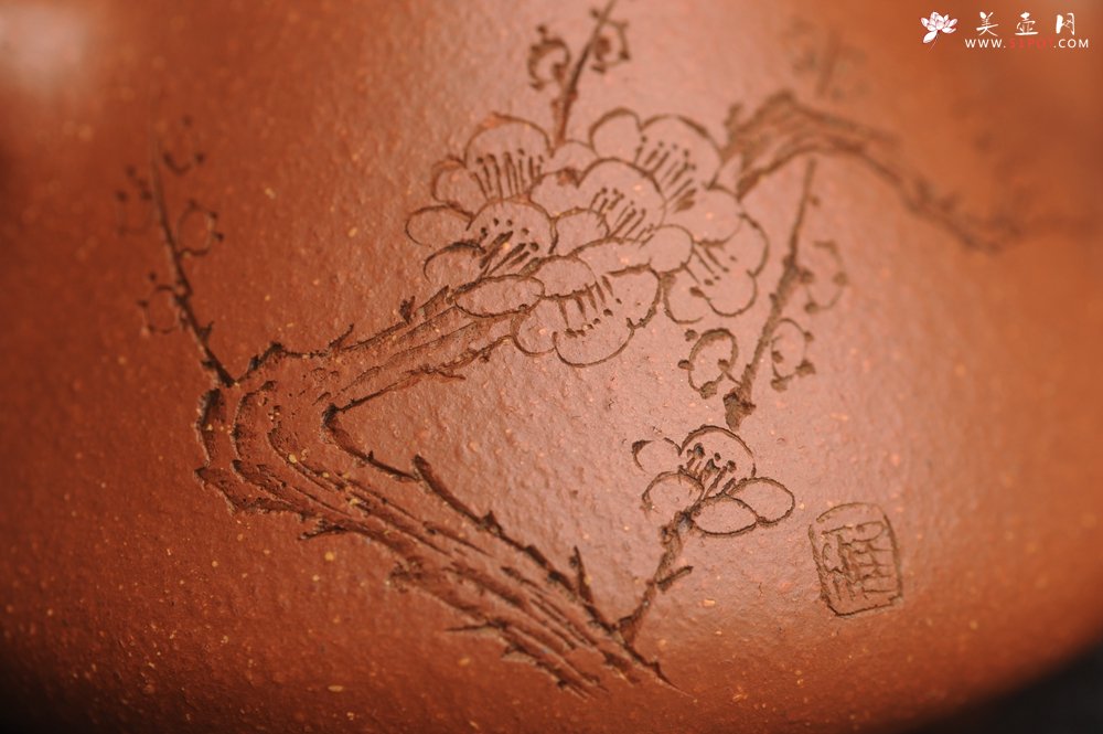 紫砂壶图片：美壶特惠 超精致特好降坡泥小品子冶石瓢 通转梅花 特文气 - 宜兴紫砂壶网