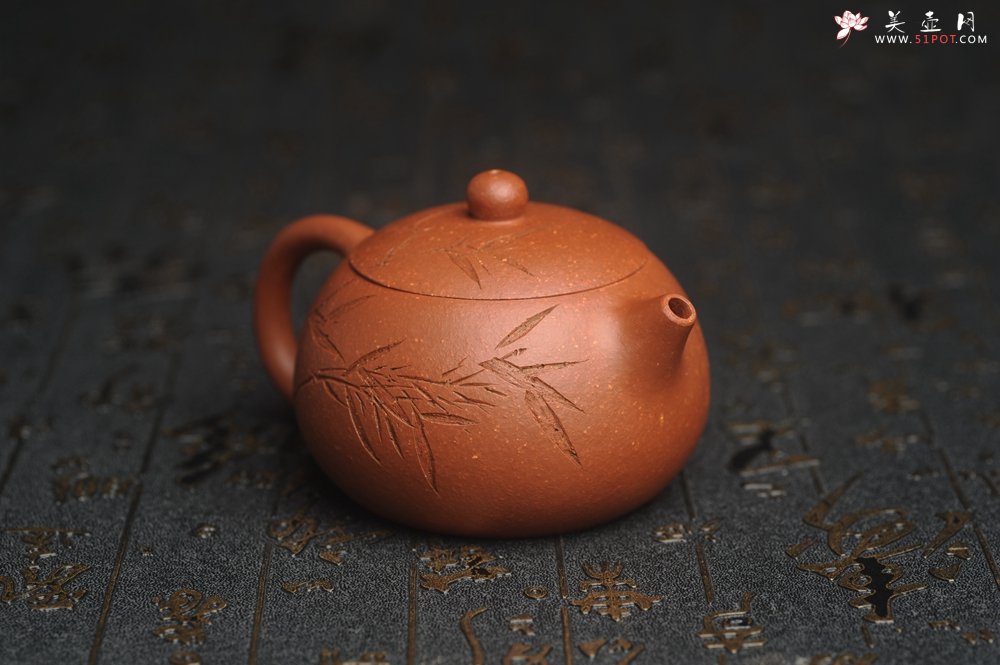 紫砂壶图片：油润降坡泥全手工小品西施壶 竹留清风 装饰居不可无竹 特文气 - 宜兴紫砂壶网