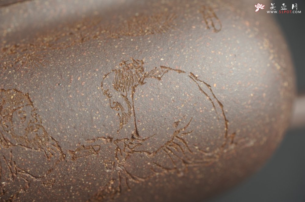 紫砂壶图片：实力派张海艳全手工特好老青灰段泥传炉壶 装饰人物 饮者寿 特文气 - 宜兴紫砂壶网