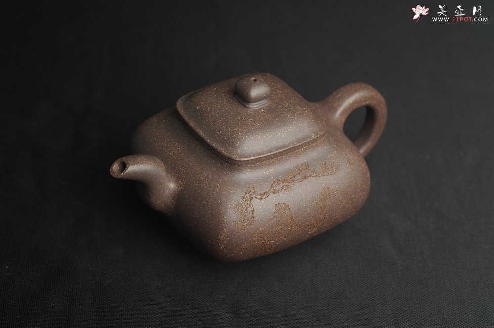 紫砂壶图片：实力派张海艳全手工特好老青灰段泥传炉壶 装饰人物 饮者寿 特文气 - 宜兴紫砂壶网