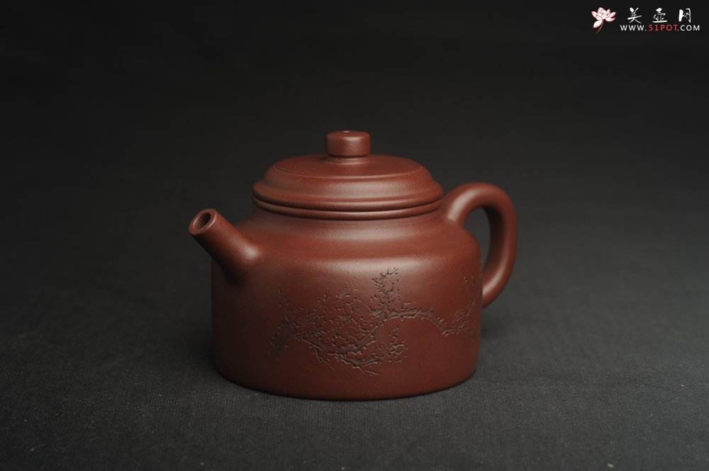 紫砂壶图片：油润黄龙山4号深井红皮龙 全手工德中壶 做工特好 喜上眉梢 - 宜兴紫砂壶网