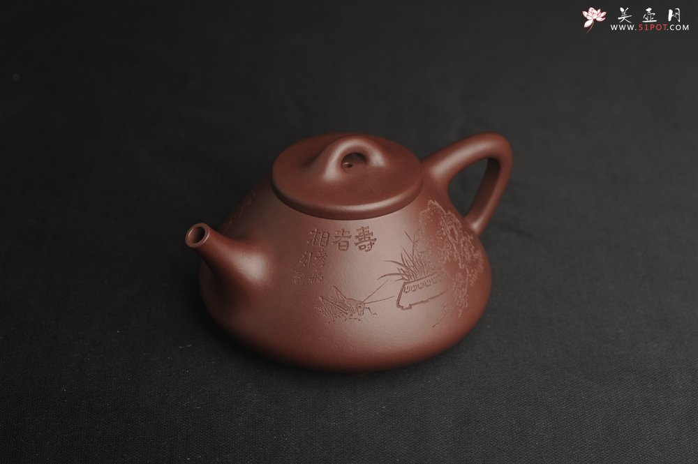 紫砂壶图片：油润底曹青 全手工特好子冶石瓢 工艺师装饰清供图 特文气 - 宜兴紫砂壶网