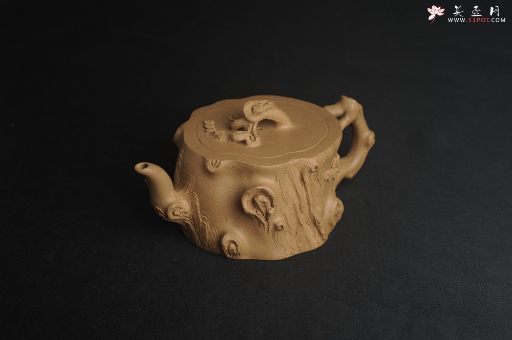 紫砂壶图片：潜力股唐老师 全手工精致老段松桩壶 肌理丰富生动 期待与您结缘 - 宜兴紫砂壶网