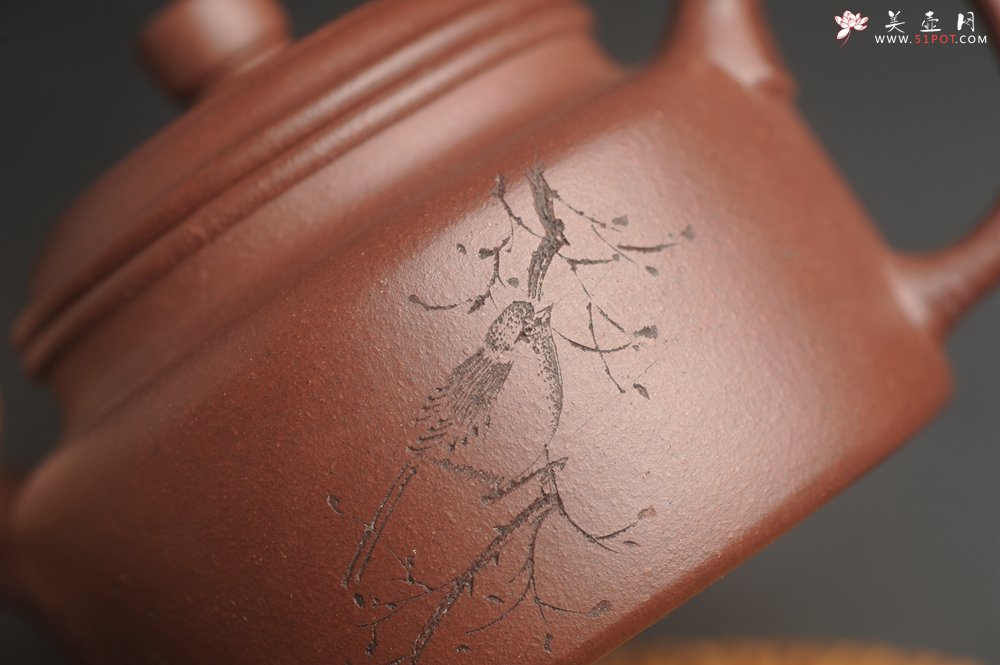 紫砂壶图片：,美壶特惠 优质紫泥精致枯枝鸟德中壶 矿物质丰富 茶人醉爱 - 宜兴紫砂壶网