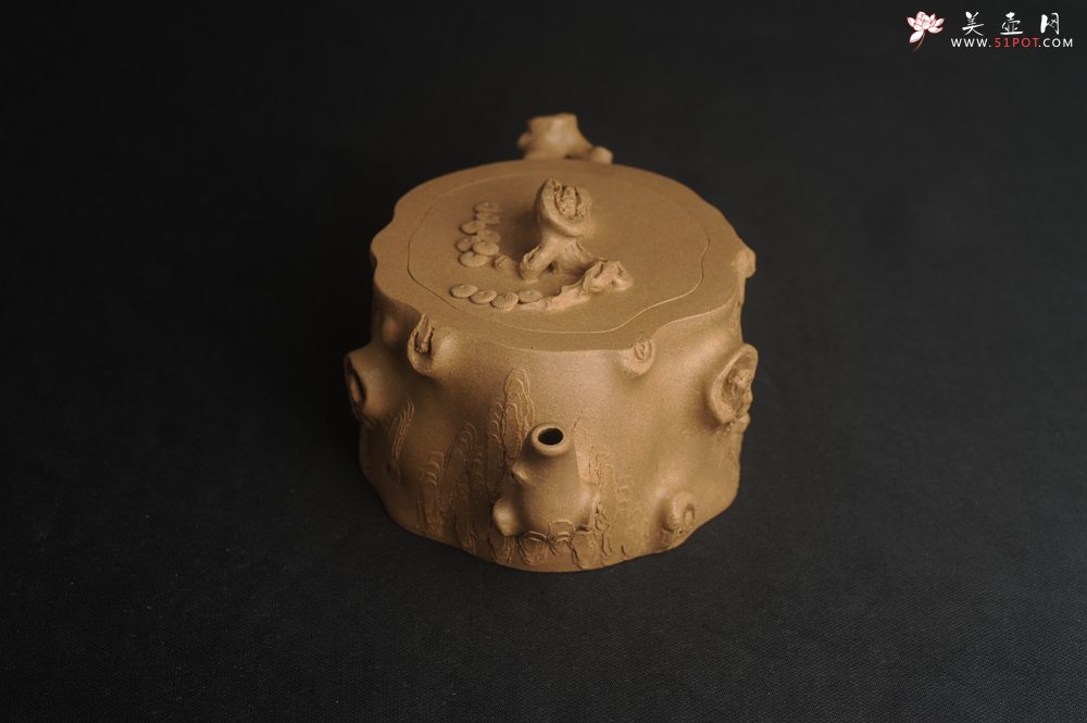 紫砂壶图片：潜力股唐老师 全手工精致老段松桩壶 肌理丰富生动 期待与您结缘 - 宜兴紫砂壶网