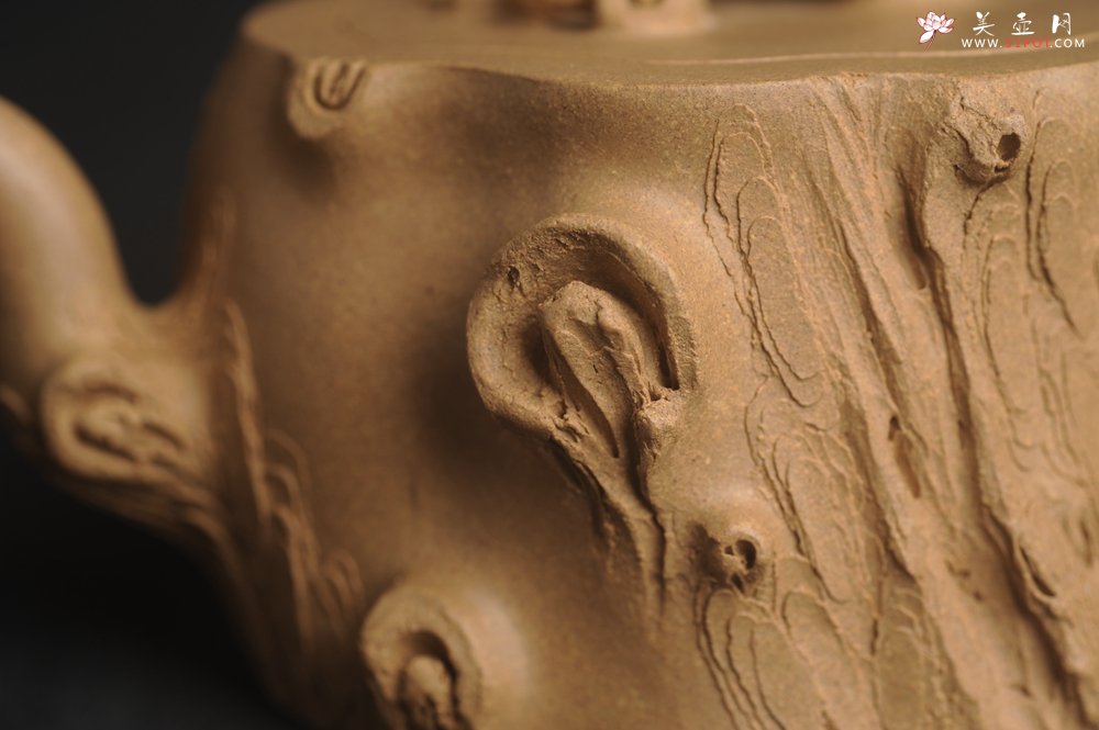 紫砂壶图片：潜力股唐老师 全手工精致老段松桩壶 肌理丰富生动 期待与您结缘 - 宜兴紫砂壶网