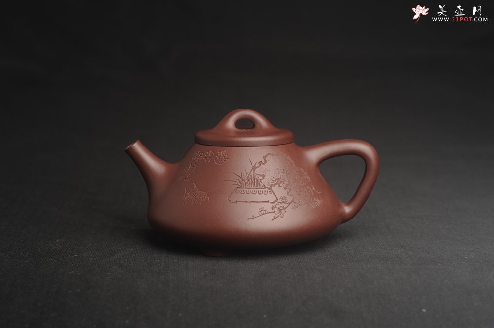 紫砂壶图片：油润底曹青 全手工特好子冶石瓢 工艺师装饰清供图 特文气 - 宜兴紫砂壶网
