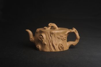 紫砂壶图片：潜力股唐老师 全手工精致老段松桩壶 肌理丰富生动 期待与您结缘 - 宜兴紫砂壶网